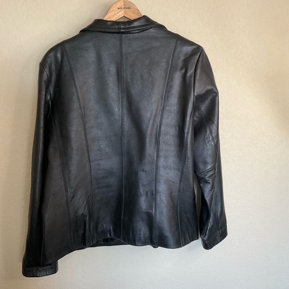Leather vintage 90's Siena Soft Black Leather Jacket women’s size XL - Picture 5 of 5